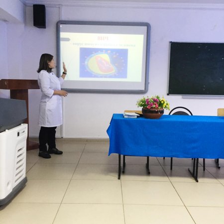 Ақтөбе қаласындағы студенттерге  арналған  АИТВ-жұқпасының алдын алу дәрісі